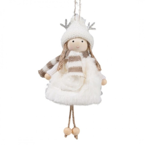 Vánoční plyšový anděl na zavěšení, 15 cm