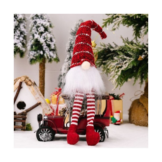 Vianočný plyšový škriatok 34,5 cm, červený