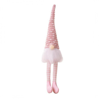 Vianočný plyšový škriatok 34,5 cm, ružový