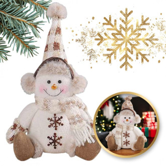 Vianočný snehuliak z plyšu 28 cm