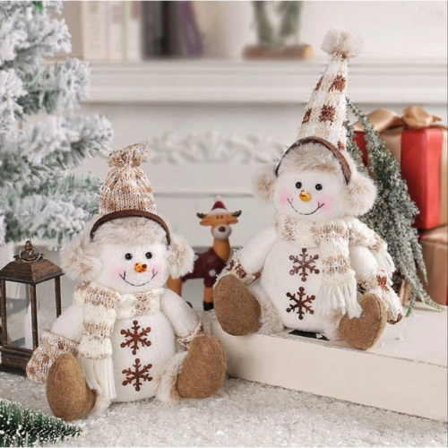 Vianočný snehuliak z plyšu 28 cm