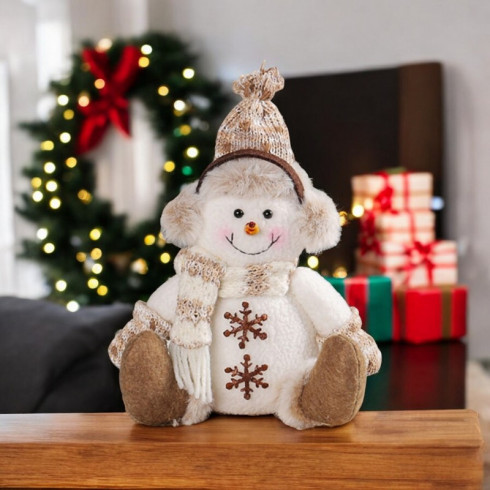 Vianočný snehuliak z plyšu 28 cm
