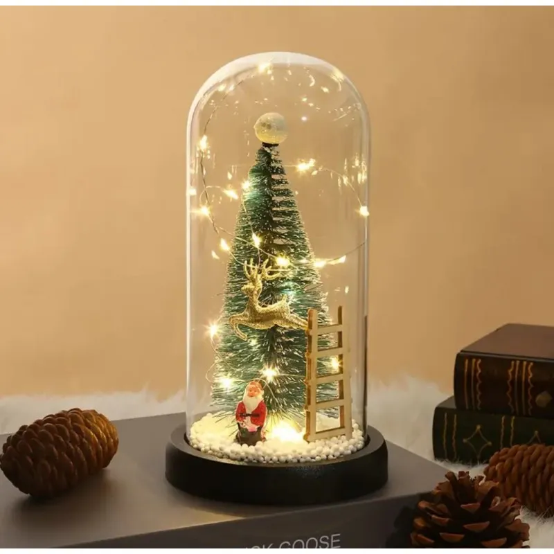 Vianočný stromčekv v krištáľovom skle s LED osvetlením v darčekovom balení