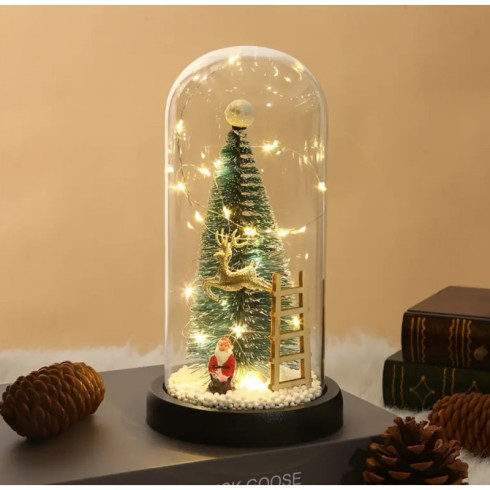 Vánoční stromek v křišťálovém skle s LED osvětlením v dárkovém balení