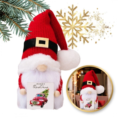 Vianočný trpaslík s pohľadnicou, 24 cm