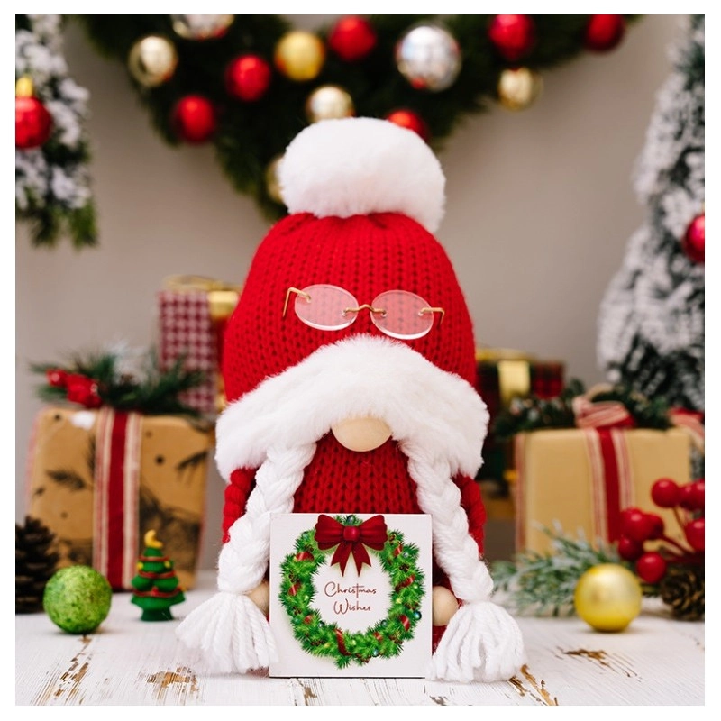 Vianočný trpaslík s pohľadnicou a okuliarmi, 24 cm