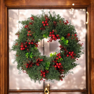 Vánoční věnec na dveře, průměr 45 cm