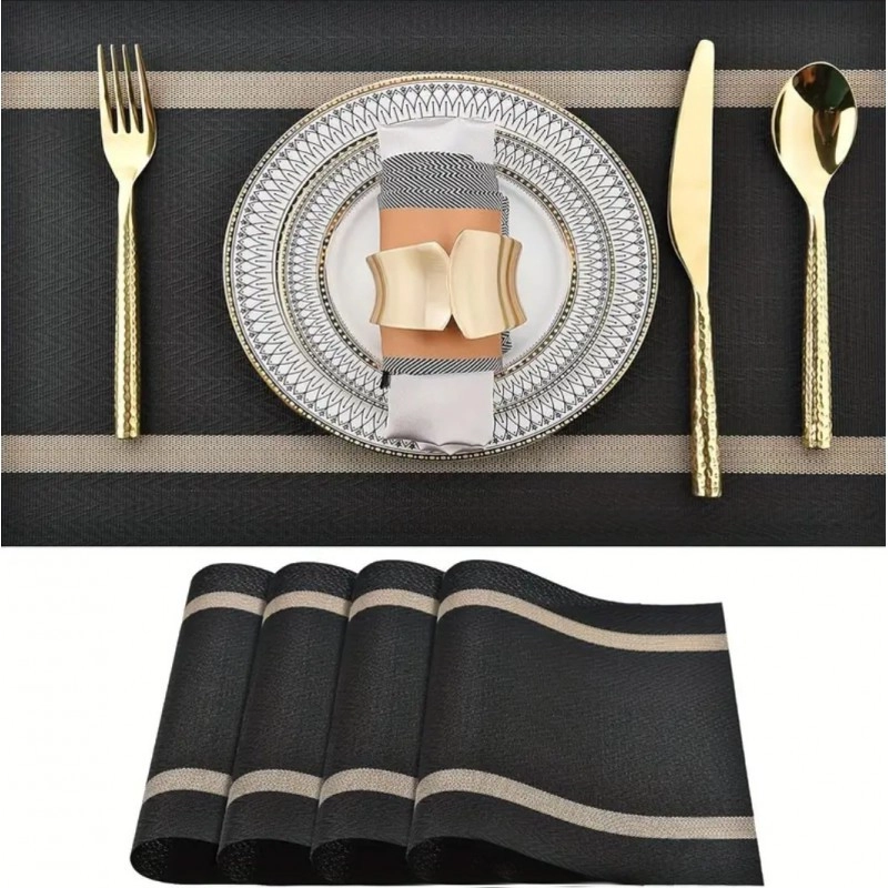 Vodeodolné prestieranie na stôl 30x45 cm - čierne 1 ks