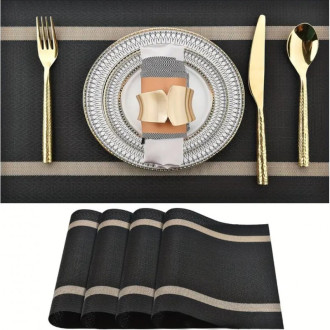 Vodeodolné prestieranie na stôl 30x45 cm - čierne 1 ks