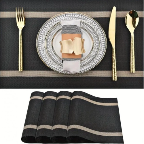 Vodeodolné prestieranie na stôl 30x45 cm - čierne 1 ks