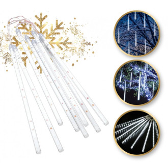 Vonkajšie LED osvetlenie Cencúle, studená biela, 210 cm