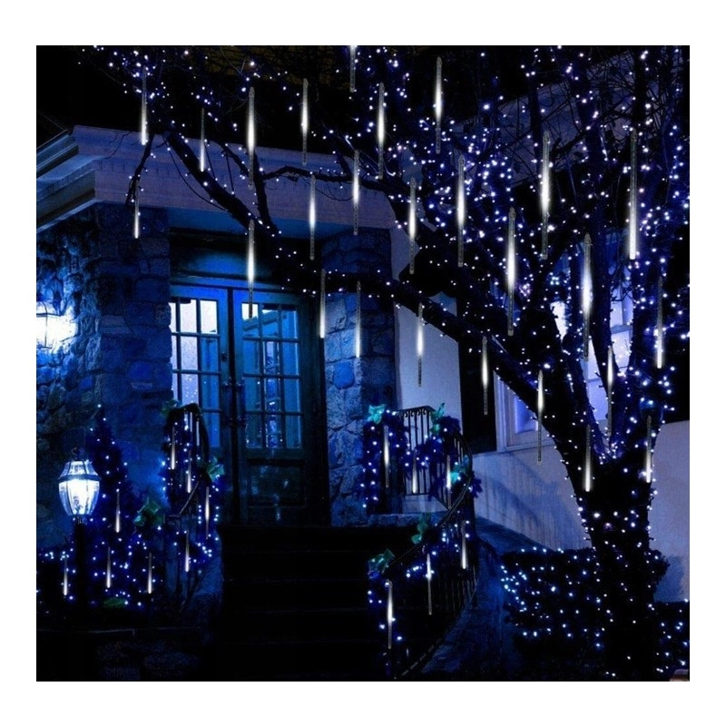 Vonkajšie LED osvetlenie Cencúle, studená biela, 210 cm