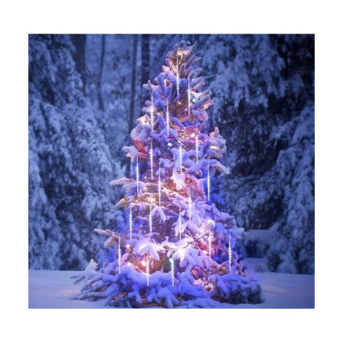 Vonkajšie LED osvetlenie Cencúle, studená biela, 210 cm