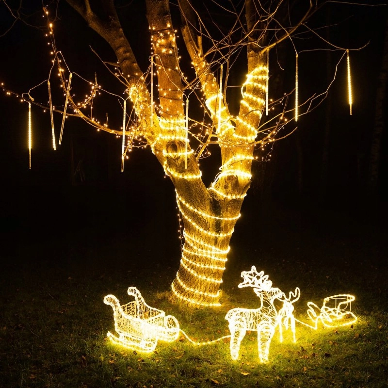 Vonkajšie LED osvetlenie Cencúle, teplá biela, 210 cm