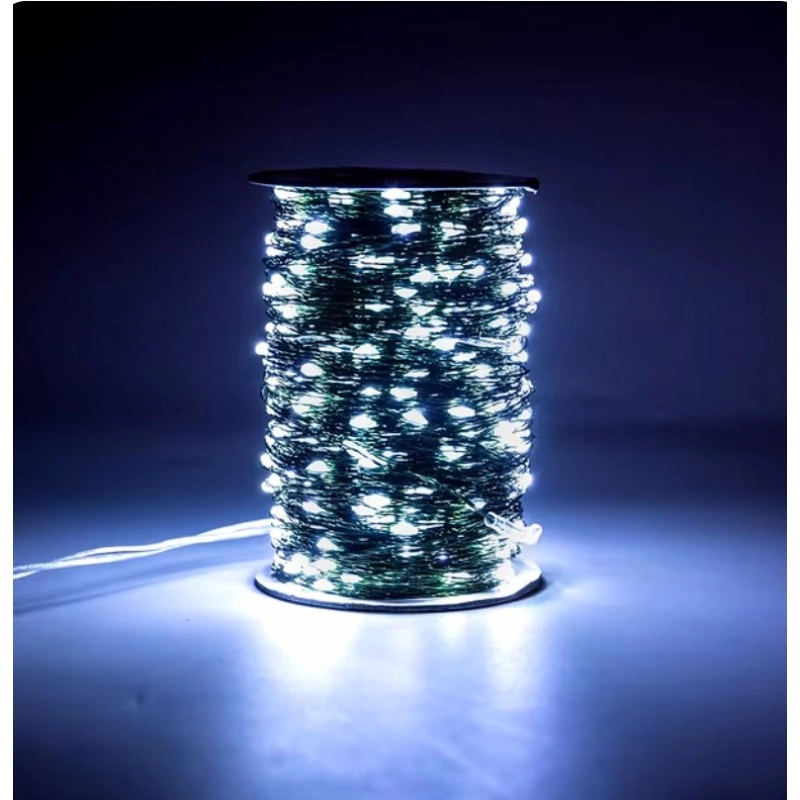 Vonkajšie vianočné osvetlenie 500 LED USB, studená biela, 50 m