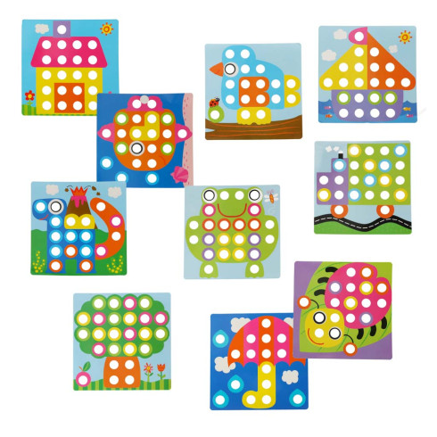 Vzdelávacia mozaiková skladačka Button Nail, 57ks
