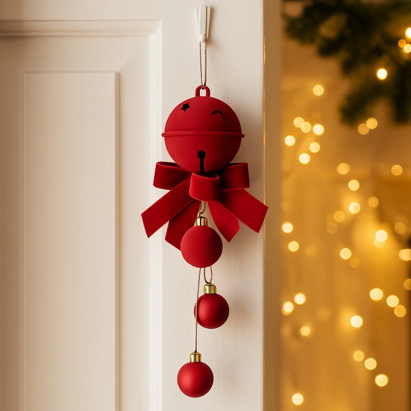 Zamatová vianočná ozdoba bordová roľnička, 34 cm