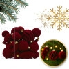 Zamatové vianočné ozdoby 28 ks, bordové