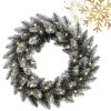 Zasnežený vianočný veniec na dvere 50 cm, 50 LED