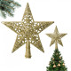 Zlatá hvězda na vánoční stromeček, 20 x 23 cm