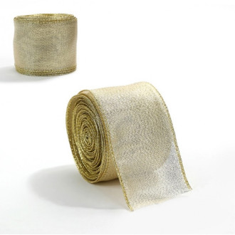 Zlatá vianočná stuha, 6,3 cm × 2 m