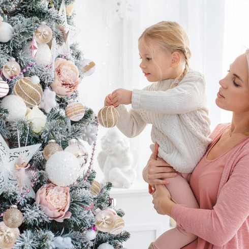 Zlaté vánoční koule 9 ks, průměr 7 cm