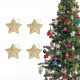 Zlaté vianočné ozdoby v tvare hviezdy, 4 ks