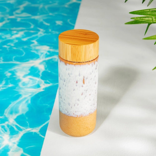 Biela keramická termo-fľaša 220 ml