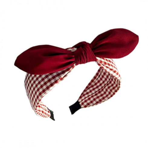 Čelenka do vlasov - červená károvaná