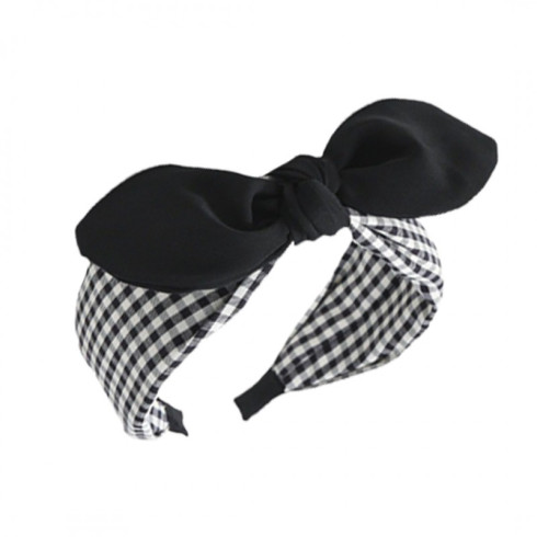 Čelenka do vlasov - čierna károvaná