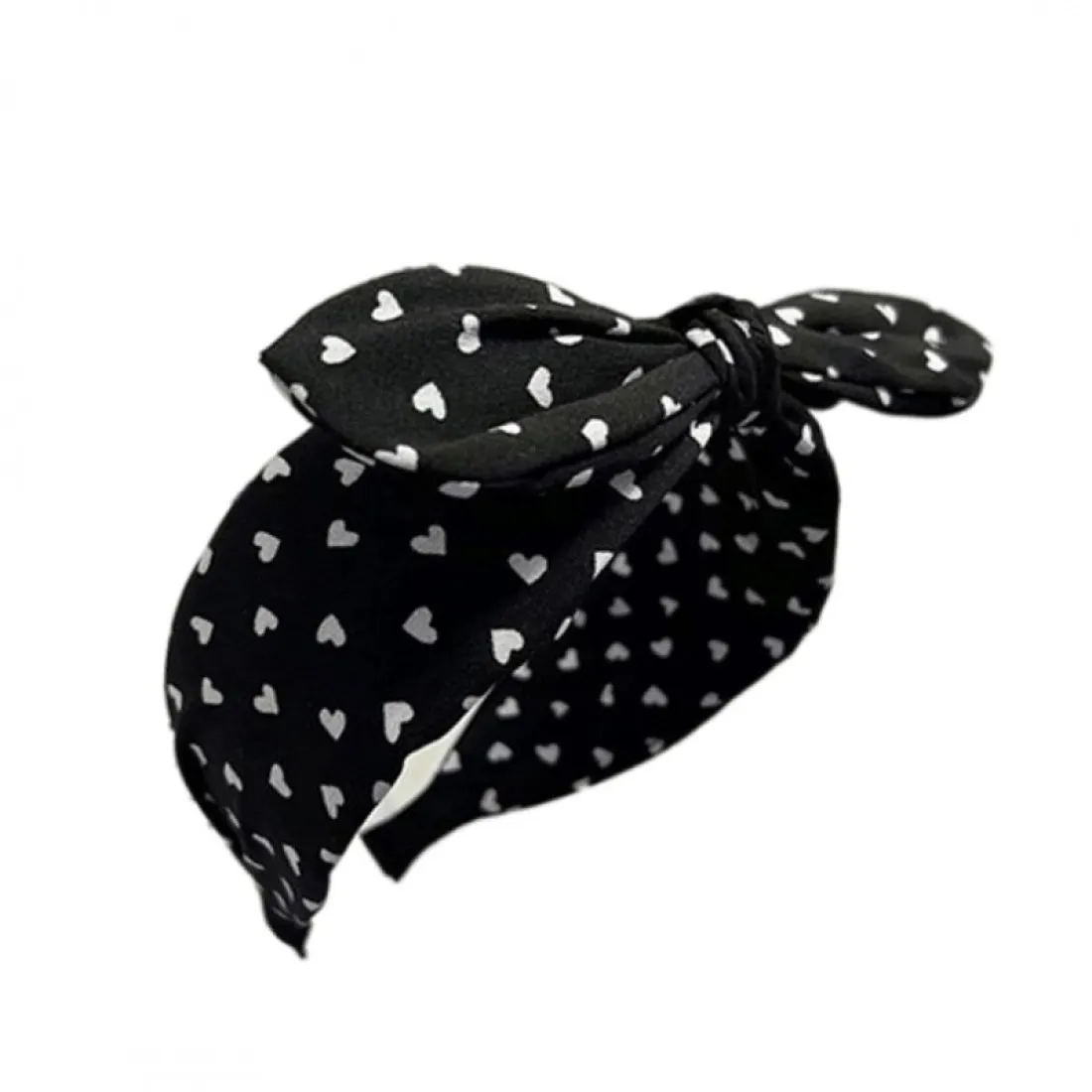 Čelenka do vlasov - čierna so srdiečkami