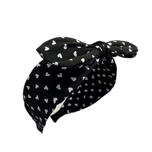 Čelenka do vlasov - čierna so srdiečkami