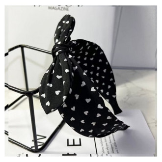 Čelenka do vlasov - čierna so srdiečkami