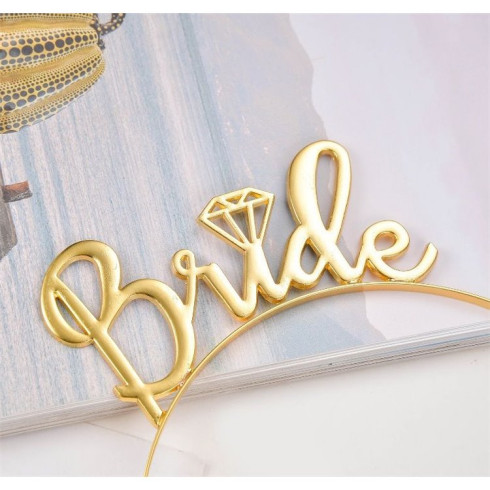 Čelenka rozlúčka so slobodou Bride - zlatá