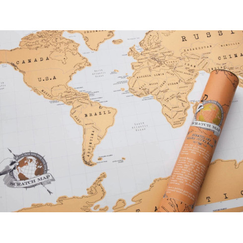 Cestovateľská stieracia mapa sveta