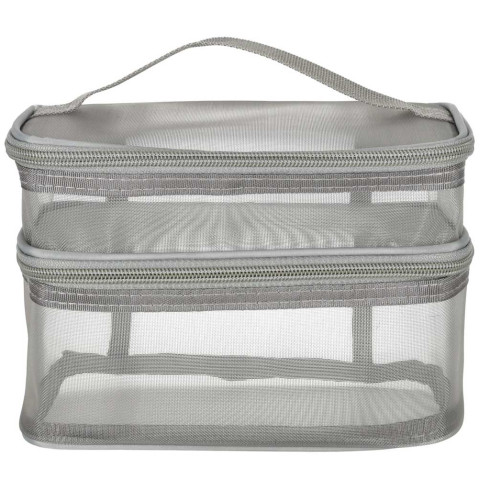 Cestovná kozmetická taška - skladacia, šedá