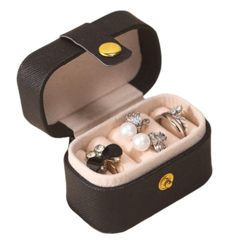 Cestovná mini šperkovnica na náušnice a šperky - čierna