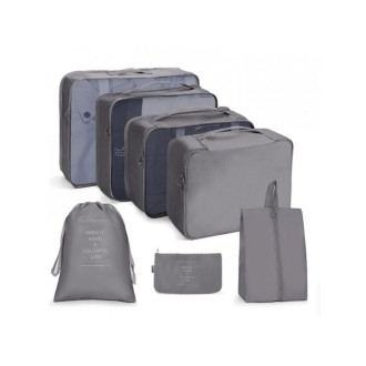 Cestovná sada organizérov - 7 ks, sivé