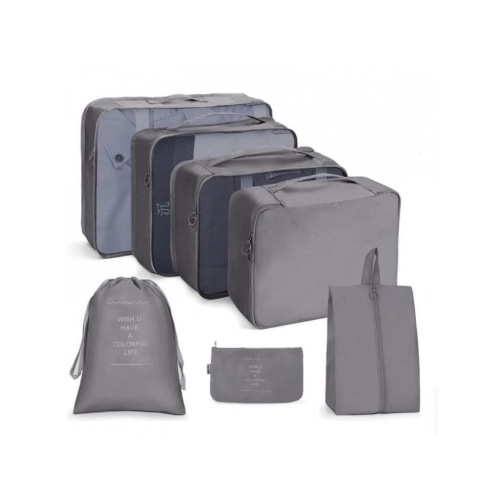 Cestovná sada organizérov - 7 ks, sivé