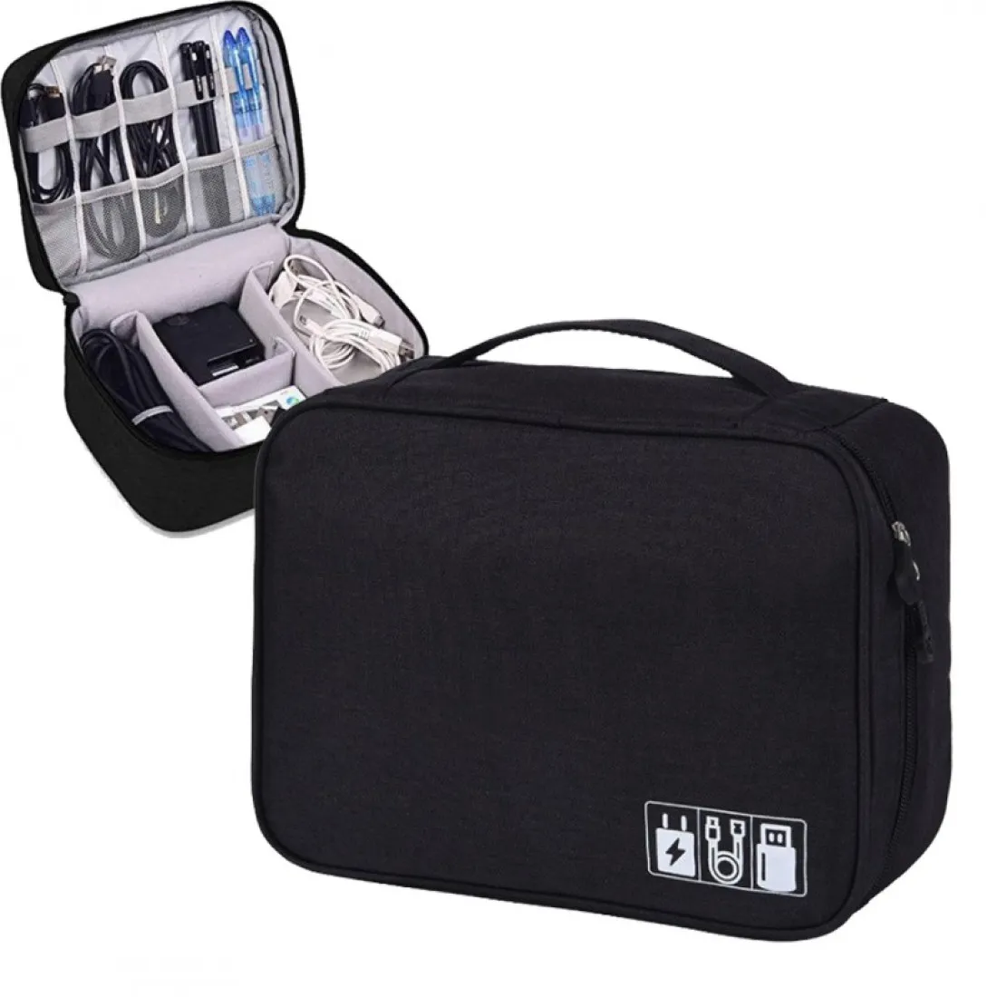 Cestovní organizér na elektroniku - černý