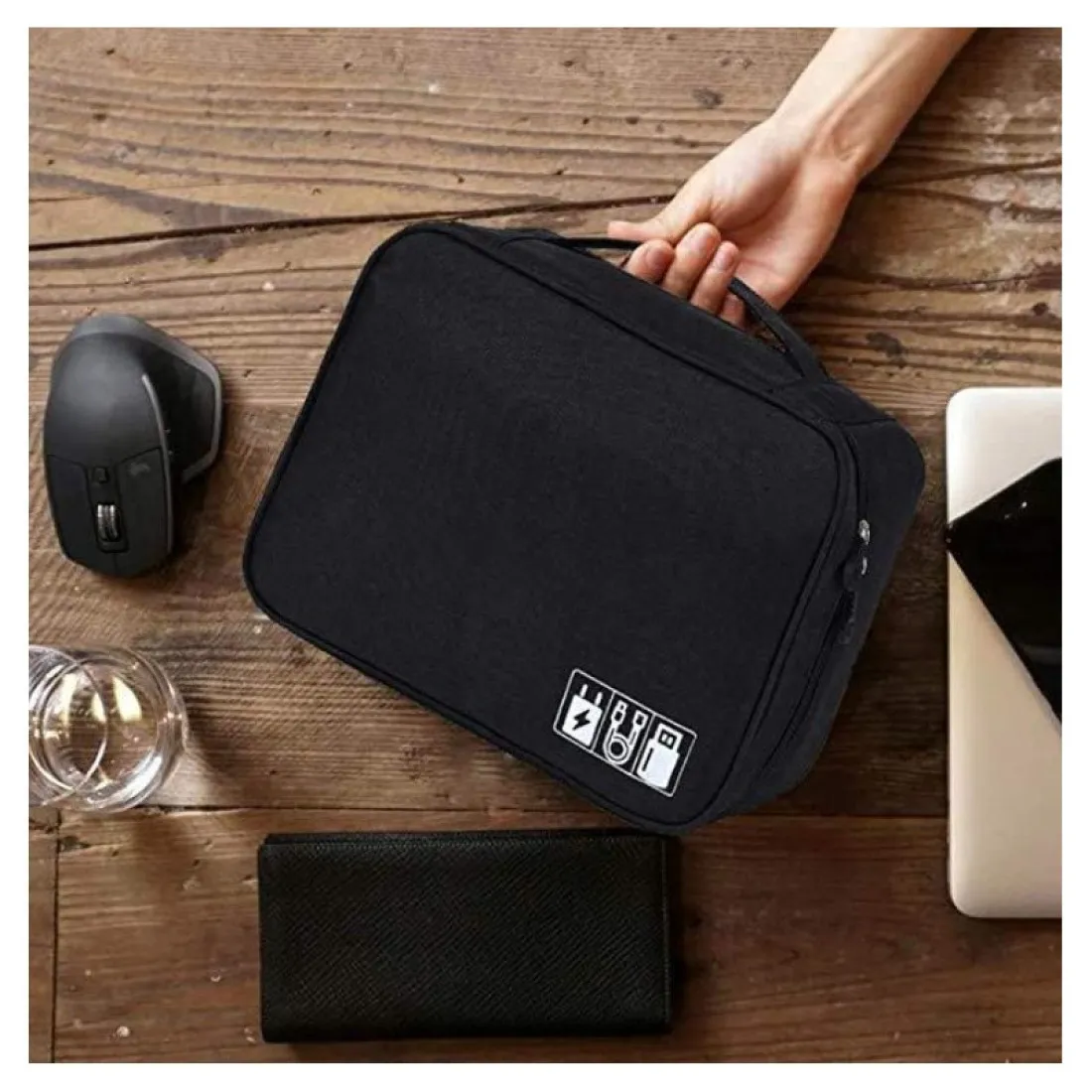 Cestovní organizér na elektroniku - černý