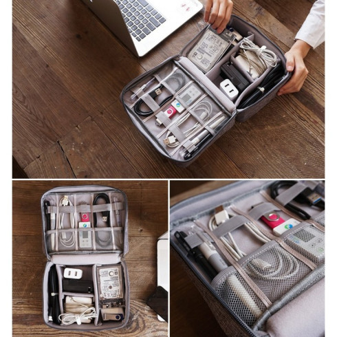 Cestovní organizér na elektroniku - modrý