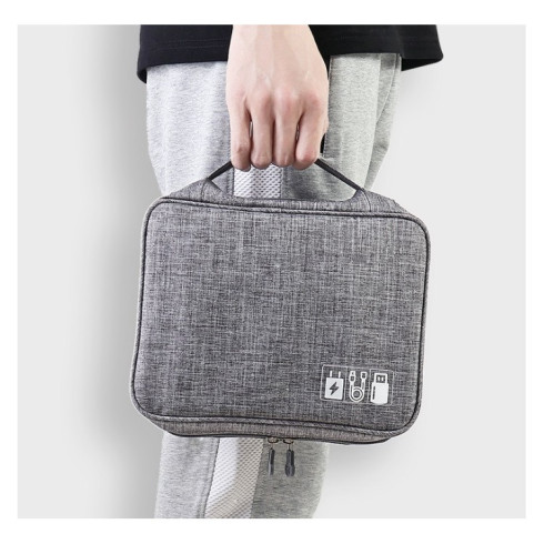 Cestovní organizér na elektroniku - šedý