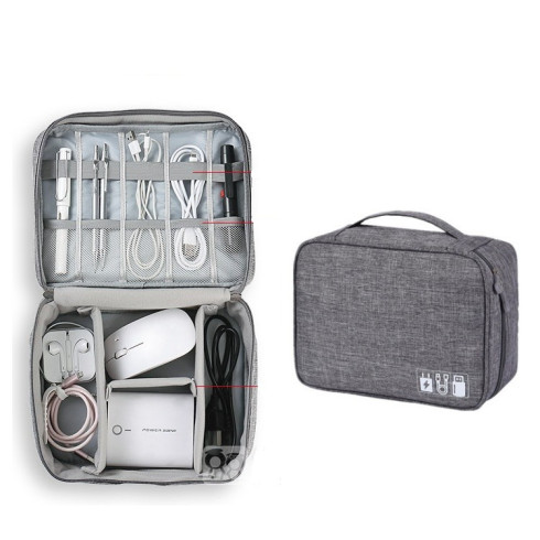 Cestovní organizér na elektroniku - šedý