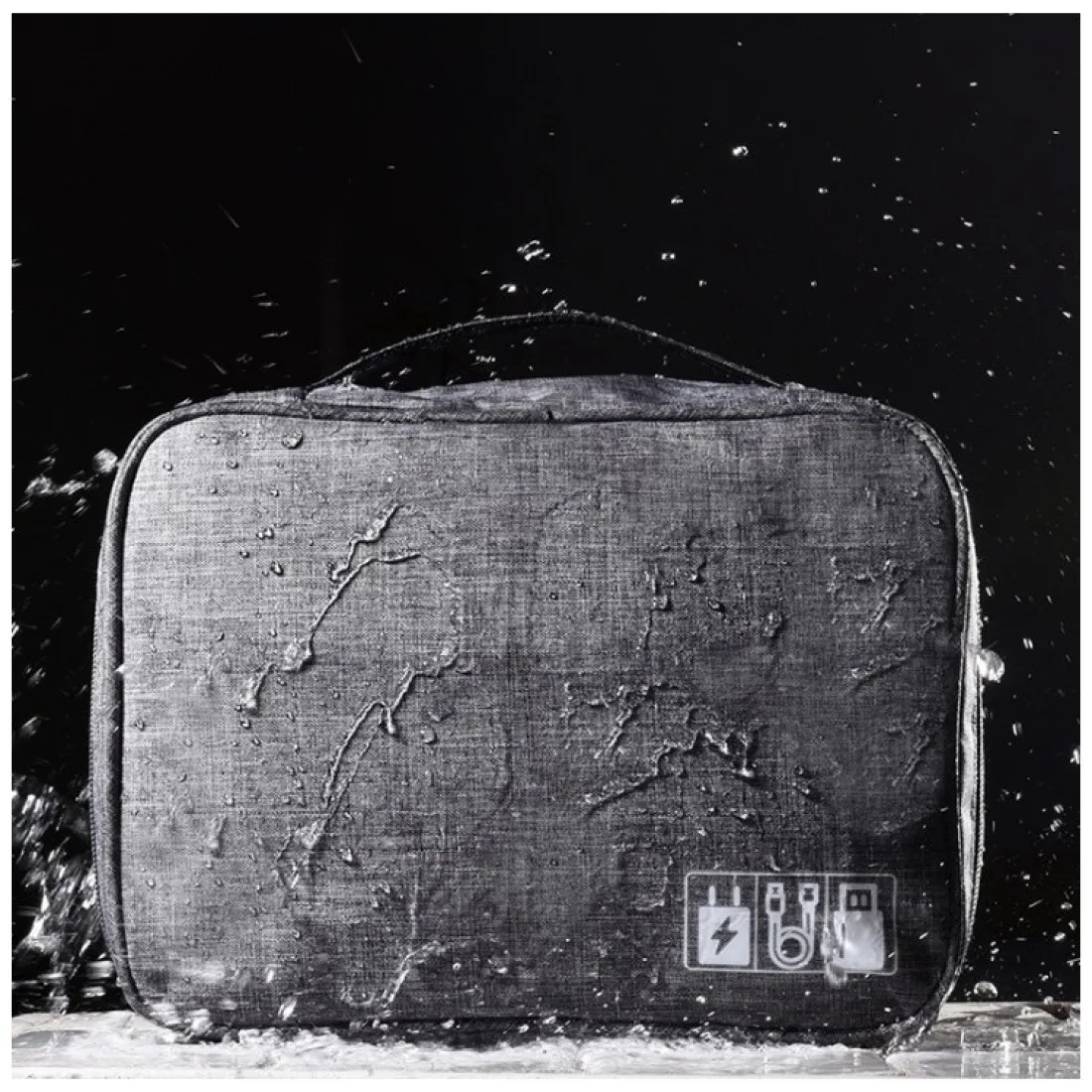 Cestovní organizér na elektroniku - šedý