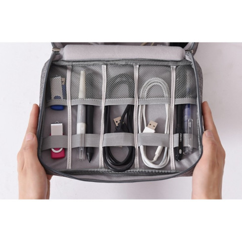 Cestovní organizér na elektroniku - šedý