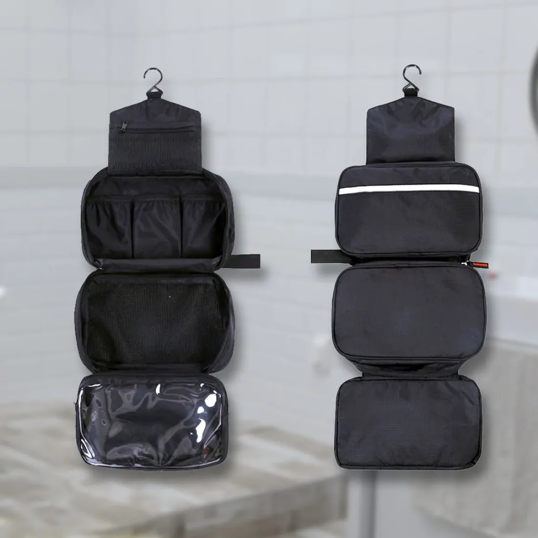 Cestovní kosmetický organizér, černý závěsný