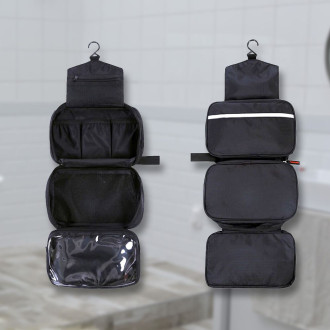 Cestovný organizér na kozmetiku, čierny závesný