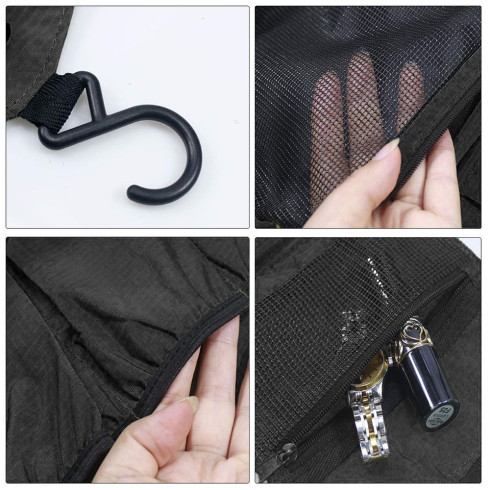 Cestovný organizér na kozmetiku, čierny závesný