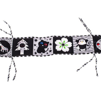 Chránič na postieľku - kontrastná senzorická knižka -  čiernobiela